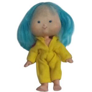 Vintage Kenner Strawberry Shortcake Blueberry Muffin Doll Blue Hair 1979 5" High